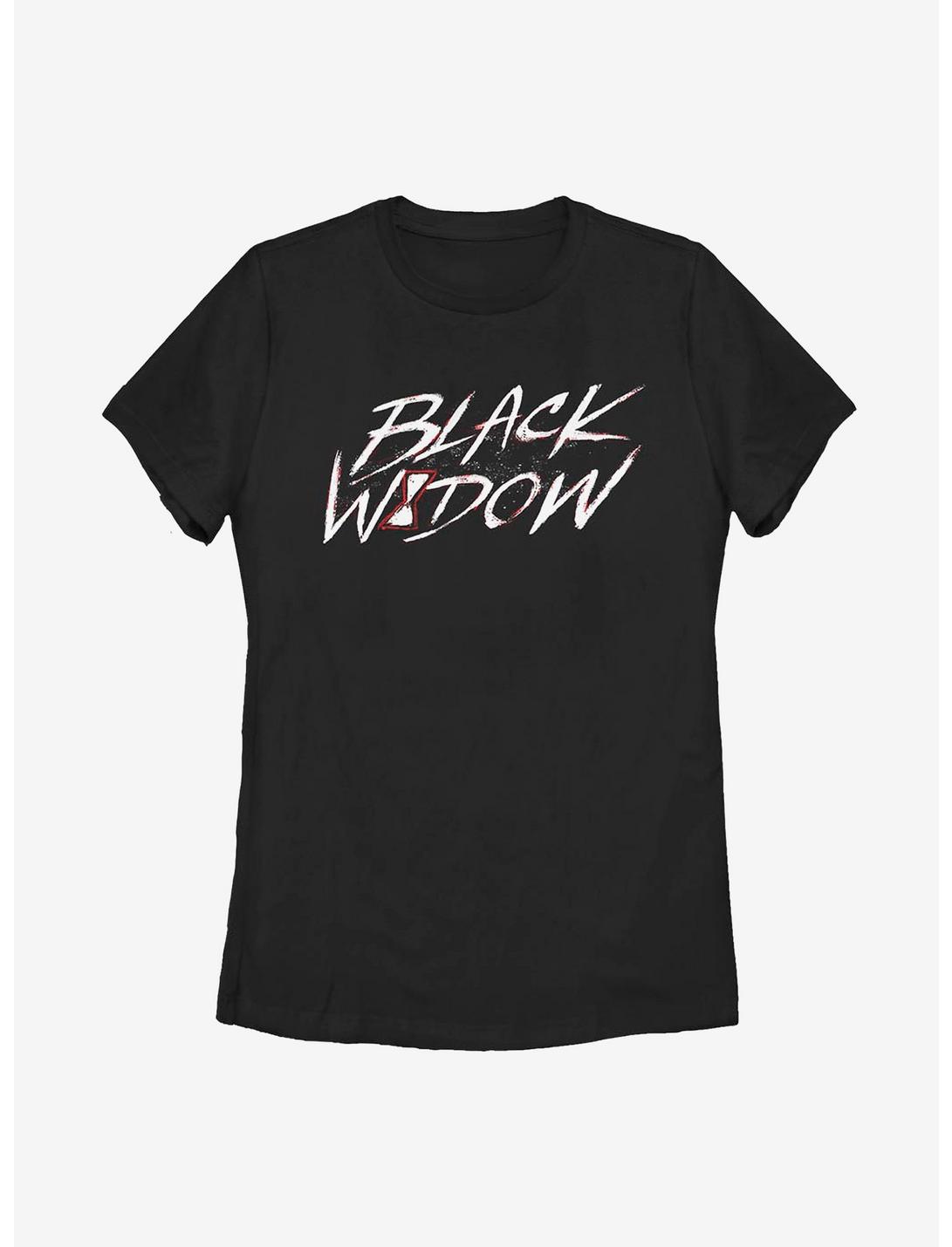Marvel Black Widow Paint Script Womens T-Shirt, BLACK, hi-res