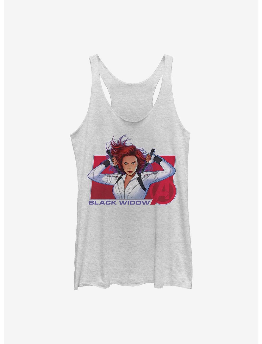 Marvel Black Widow Ready For Action Womens Tank Top, WHITE HTR, hi-res