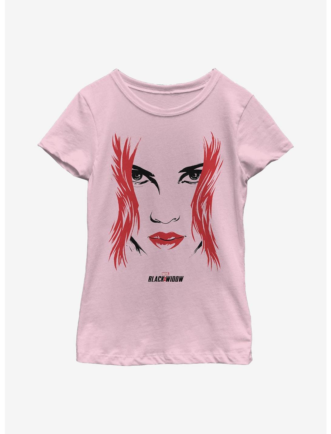 Marvel Black Widow Face Youth Girls T-Shirt, PINK, hi-res