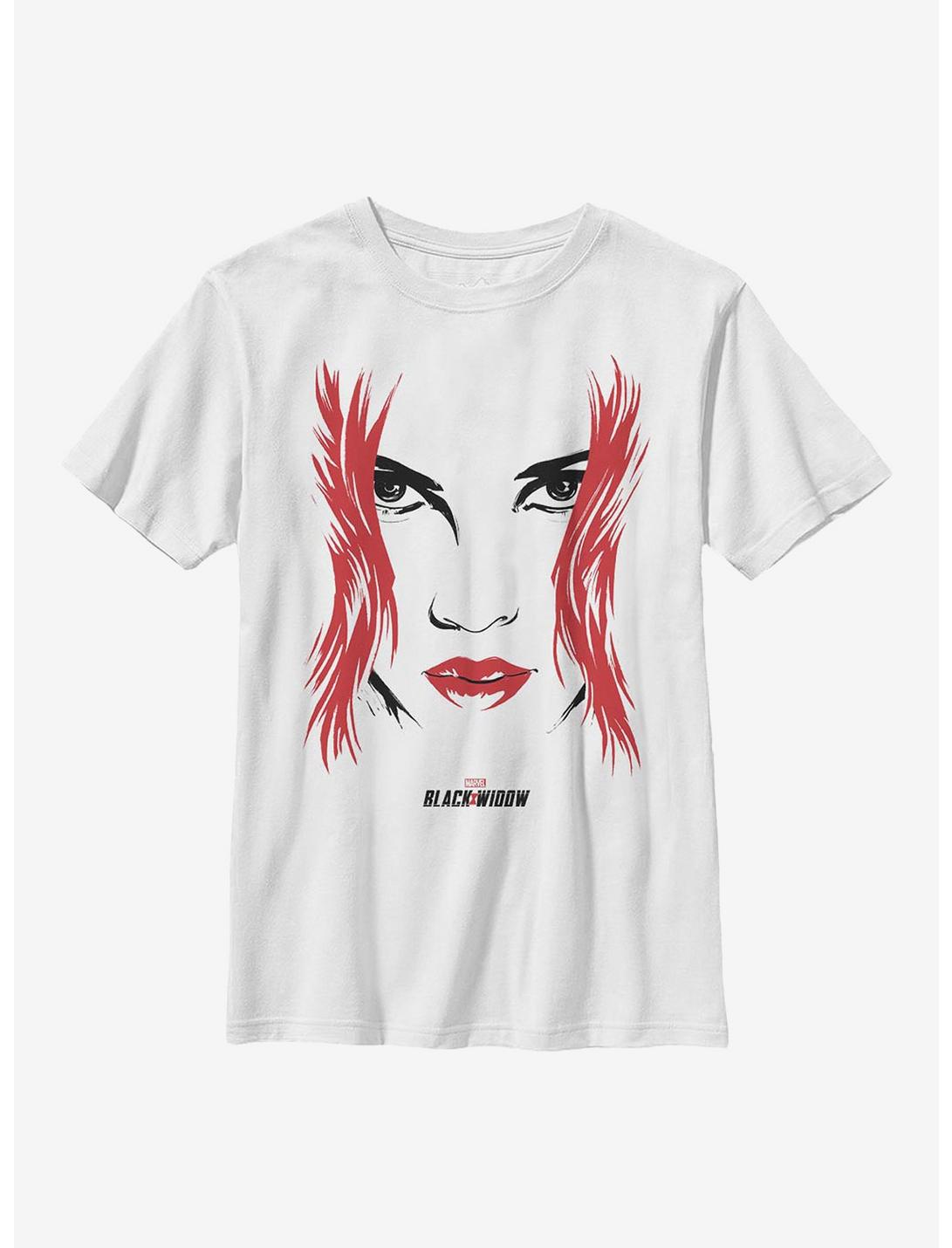 Marvel Black Widow Face Youth T-Shirt, WHITE, hi-res