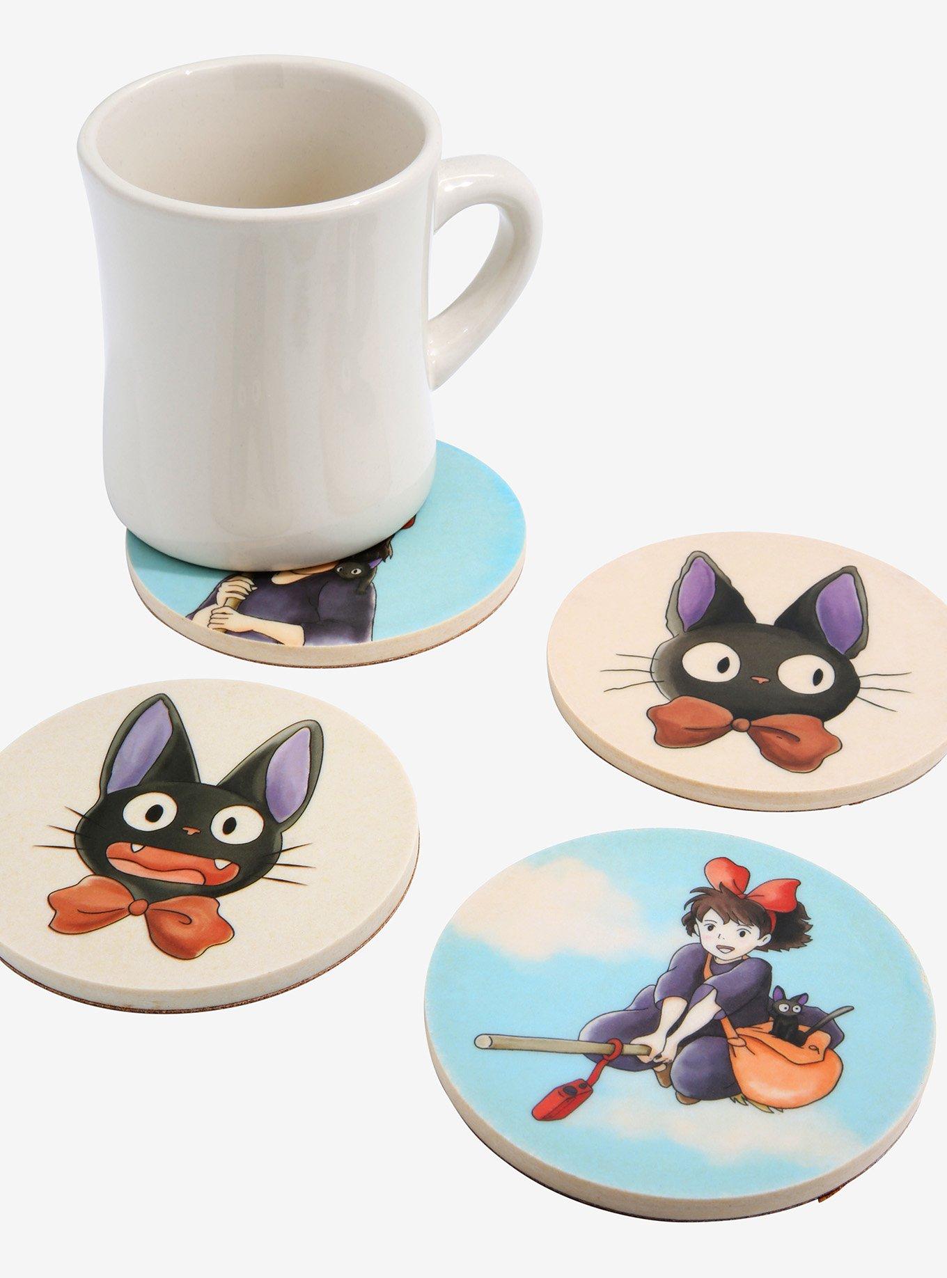 Studio Ghibli Kiki's Delivery Service Kiki & Jiji Bamboo Coaster Set - BoxLunch Exclusive, , hi-res