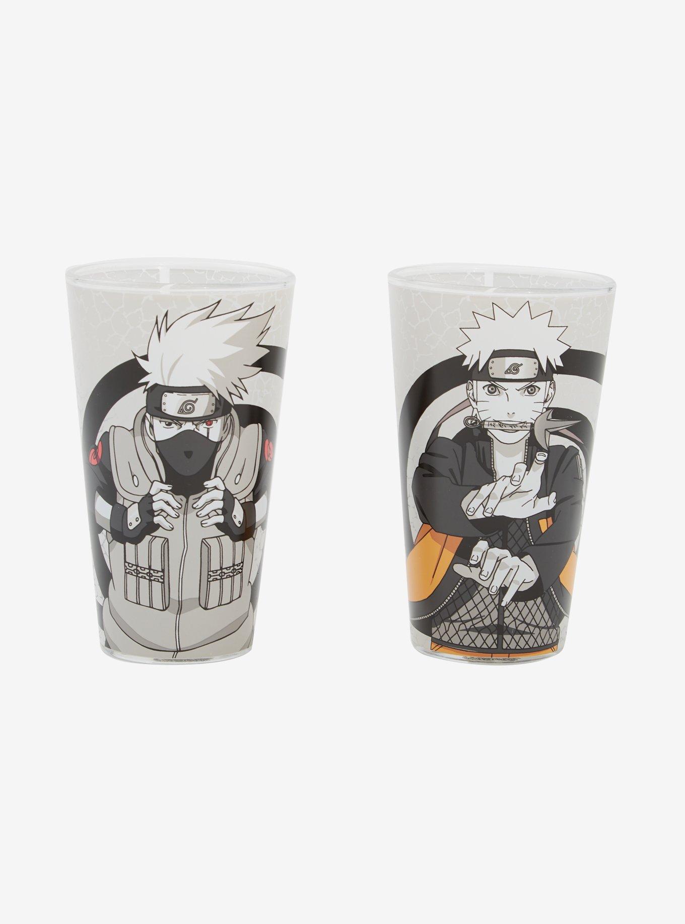 Naruto Shippuden Kakashi & Naruto Frosted Pint Glass Set - BoxLunch Exclusive, , hi-res