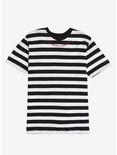 Permanently Cancelled Black & White Stripe T-Shirt, STRIPE - WHITE, hi-res