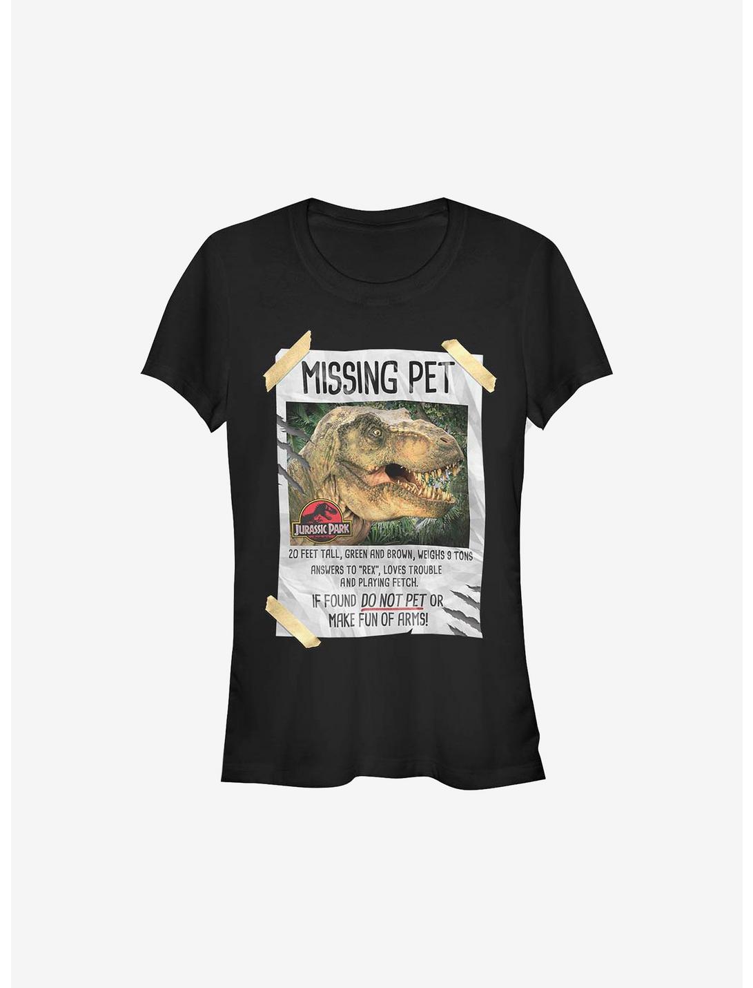 Jurassic Park Missing Pet Girls T-Shirt, BLACK, hi-res