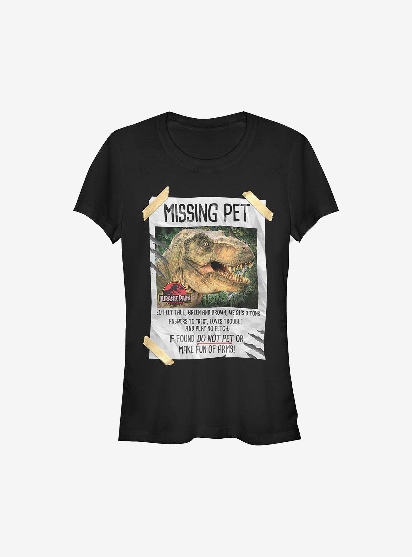 Jurassic Park Missing Pet Girls T-Shirt, BLACK, hi-res