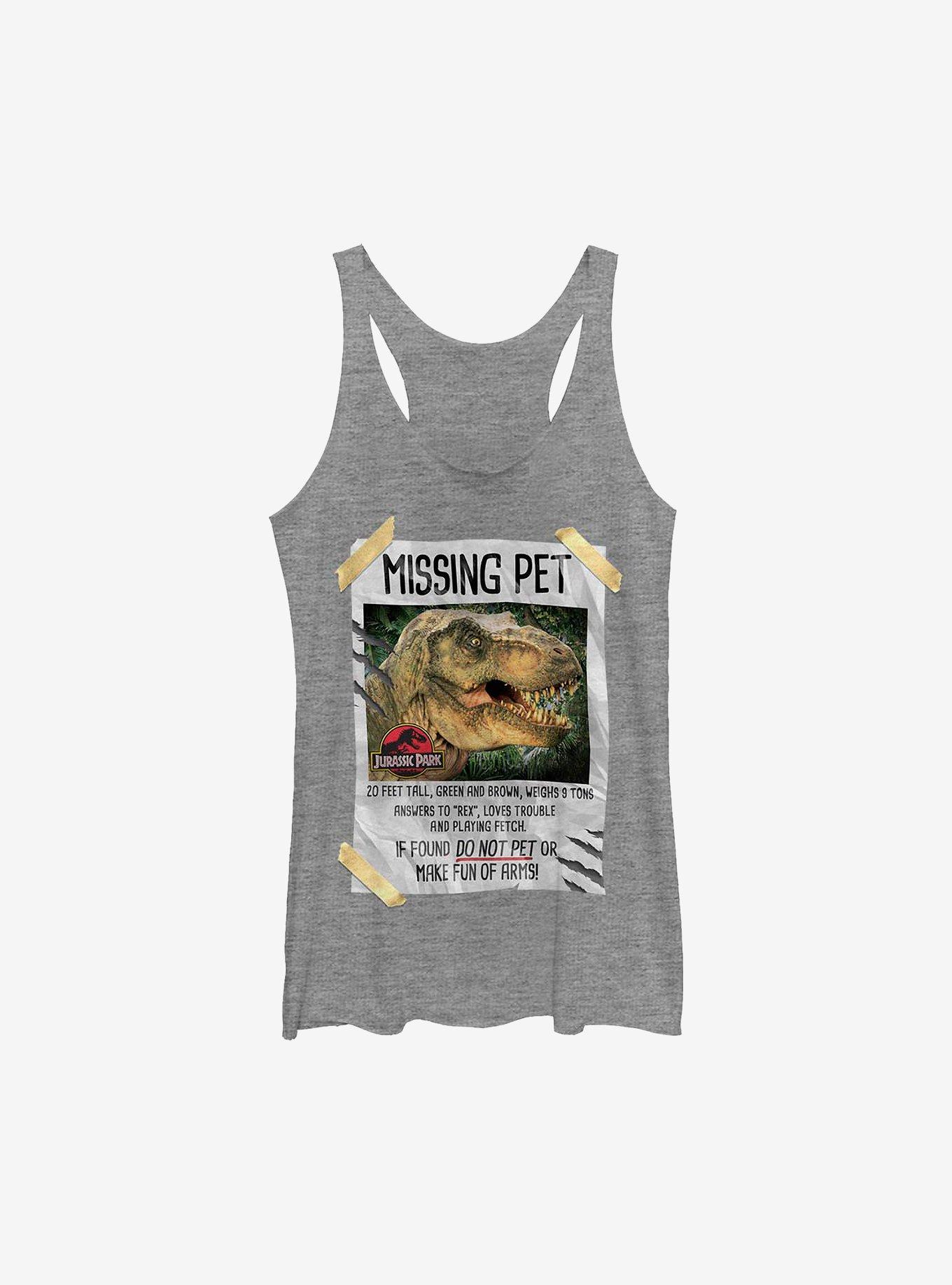 Jurassic Park Missing Pet Girls Tank, GRAY HTR, hi-res