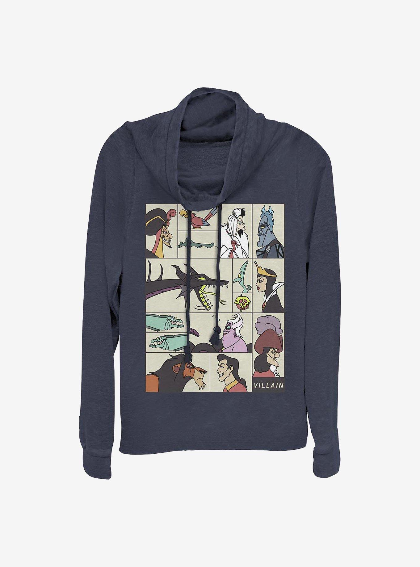 Disney Villains Villainous Cowlneck Long-Sleeve Girls Top, , hi-res