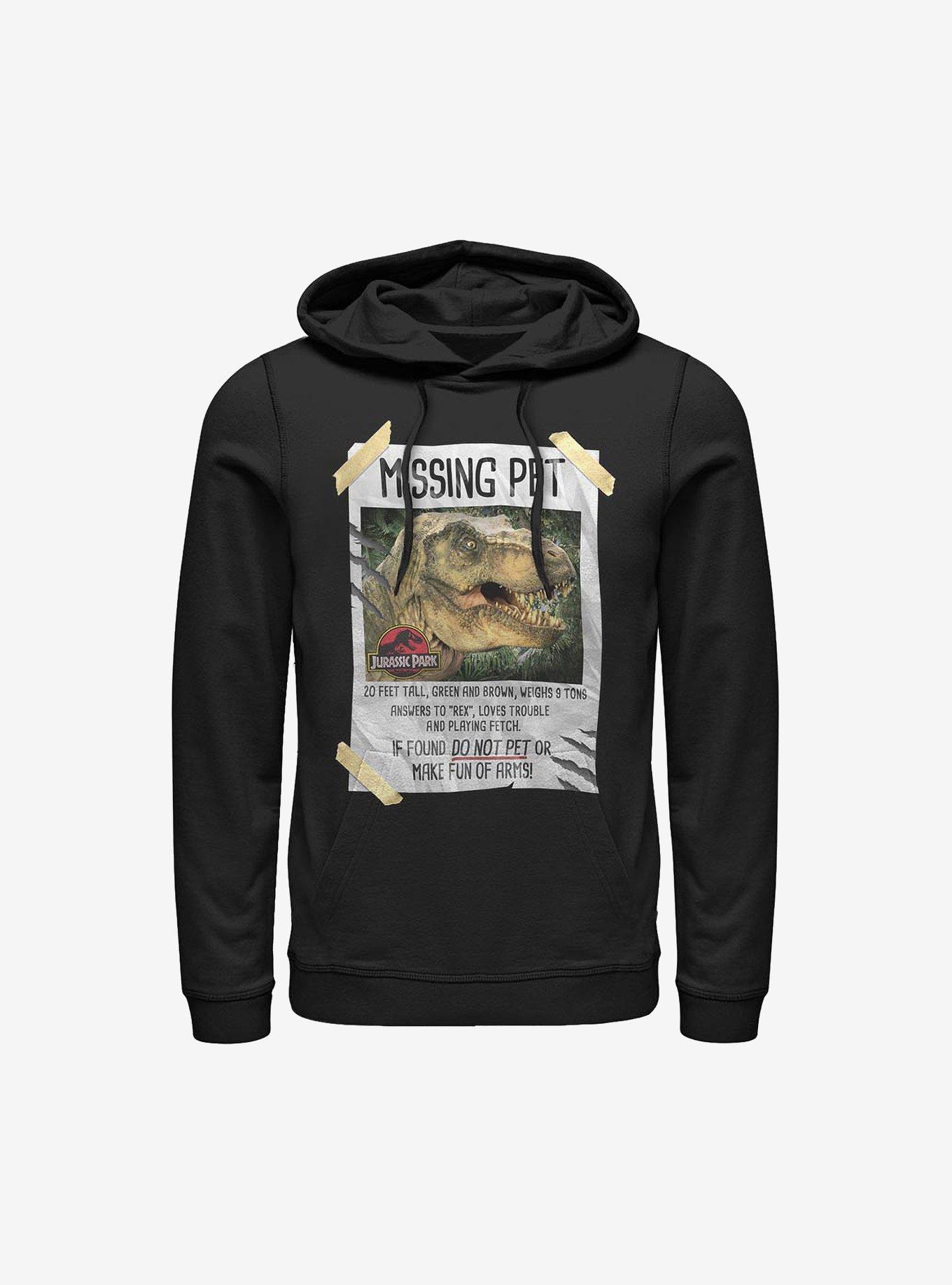 Jurassic Park Missing Pet Hoodie, BLACK, hi-res
