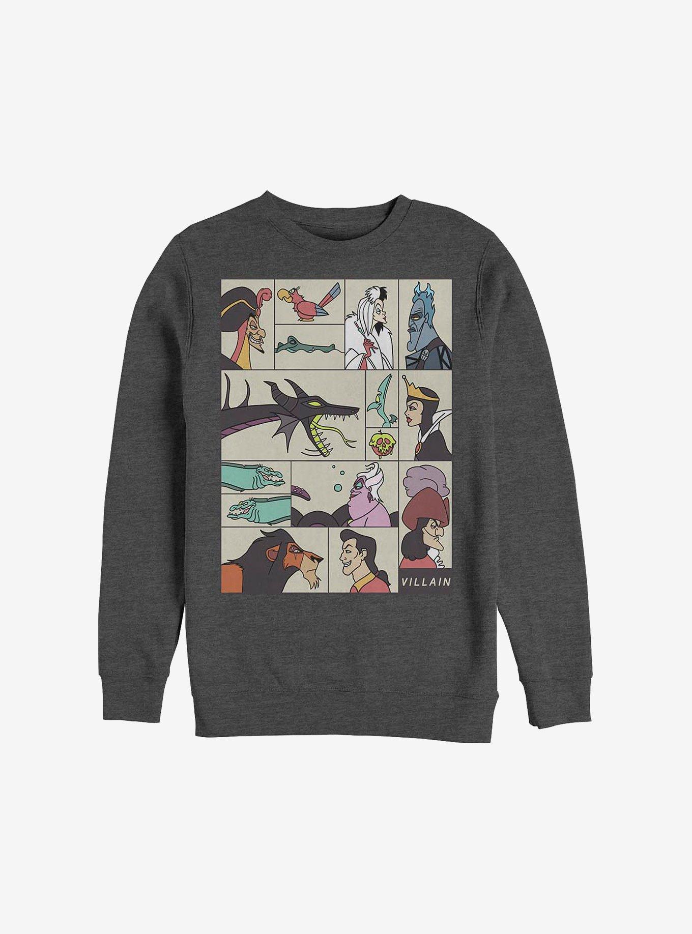 Disney Villains Villainous Crew Sweatshirt, CHAR HTR, hi-res