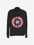 Marvel Captain America Captain Classic Cowlneck Long-Sleeve Girls Top, BLACK, hi-res