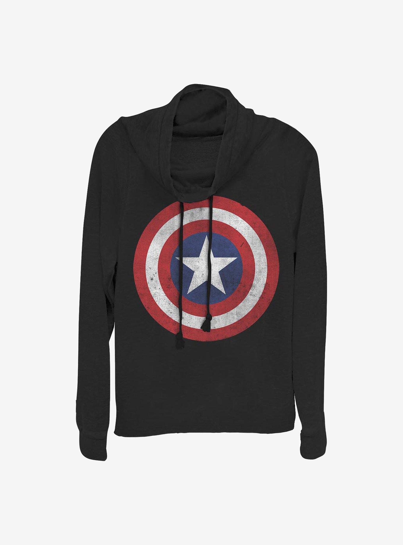 Marvel Captain America Captain Classic Cowlneck Long-Sleeve Girls Top, , hi-res