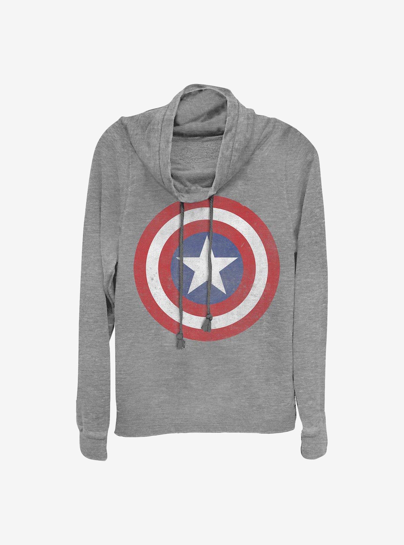 Marvel Captain America Captain Classic Cowlneck Long-Sleeve Girls Top