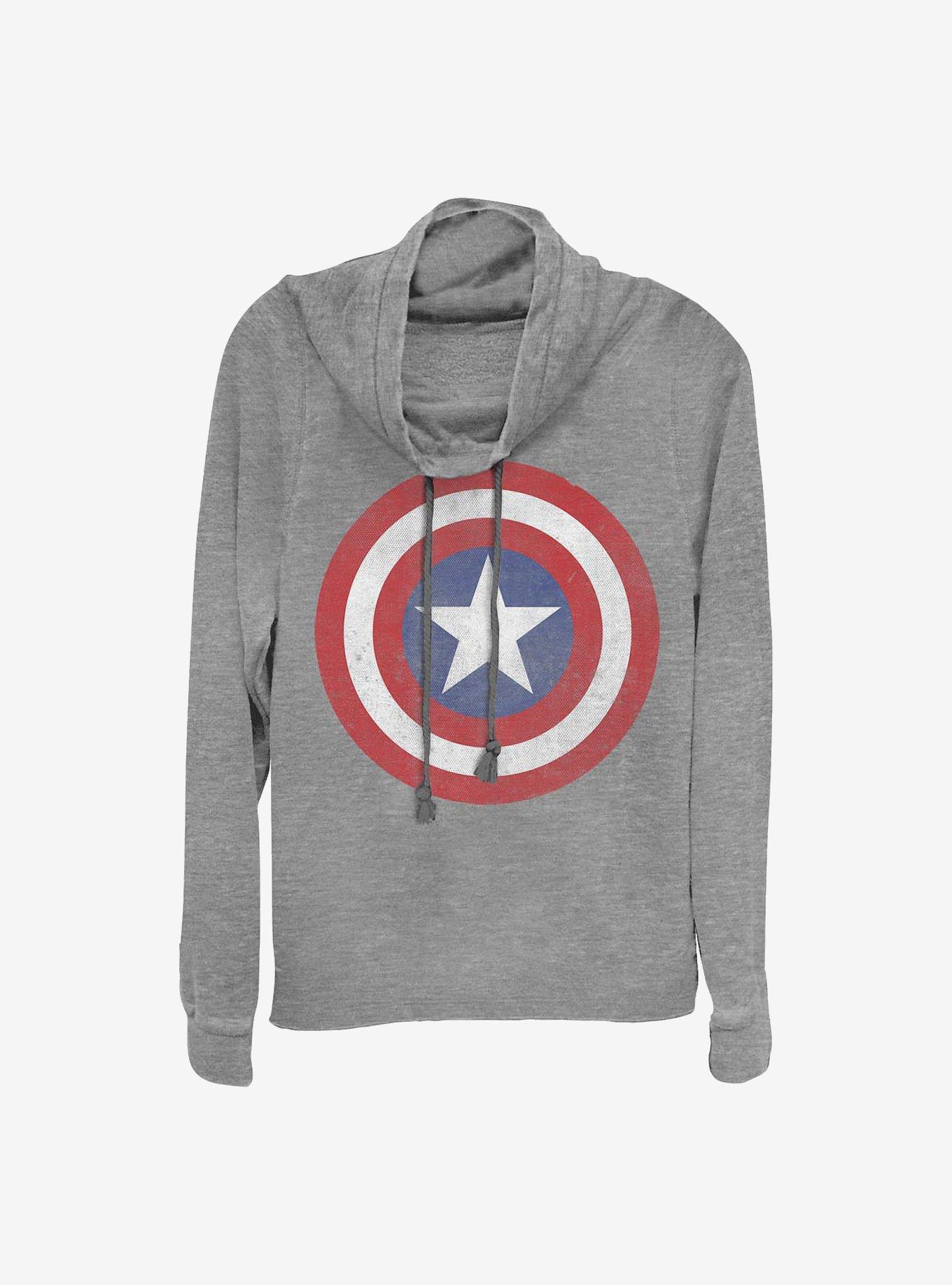 Marvel Captain America Captain Classic Cowlneck Long-Sleeve Girls Top, , hi-res