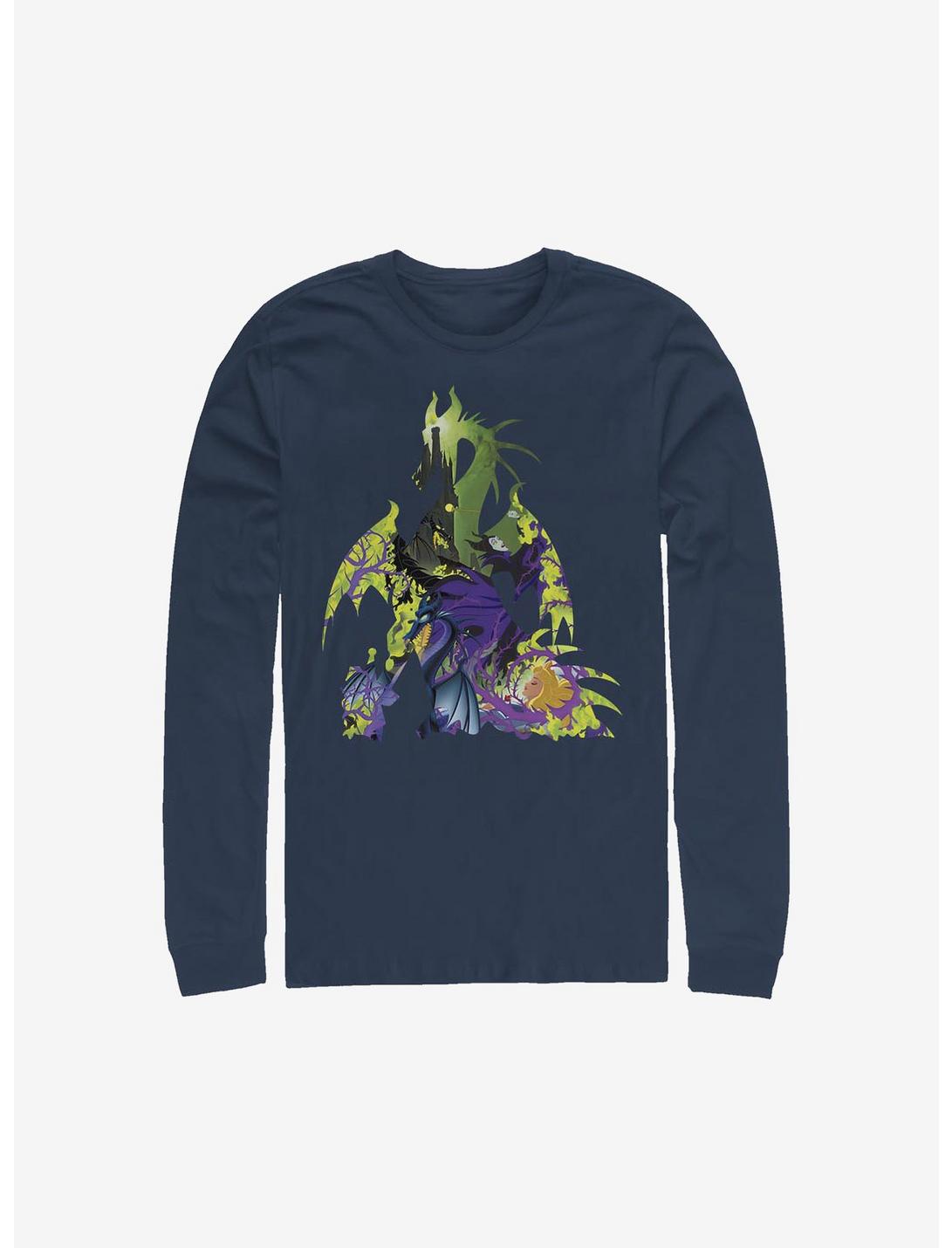 Disney Sleeping Beauty Maleficent Dragon Form Long-Sleeve T-Shirt, NAVY, hi-res