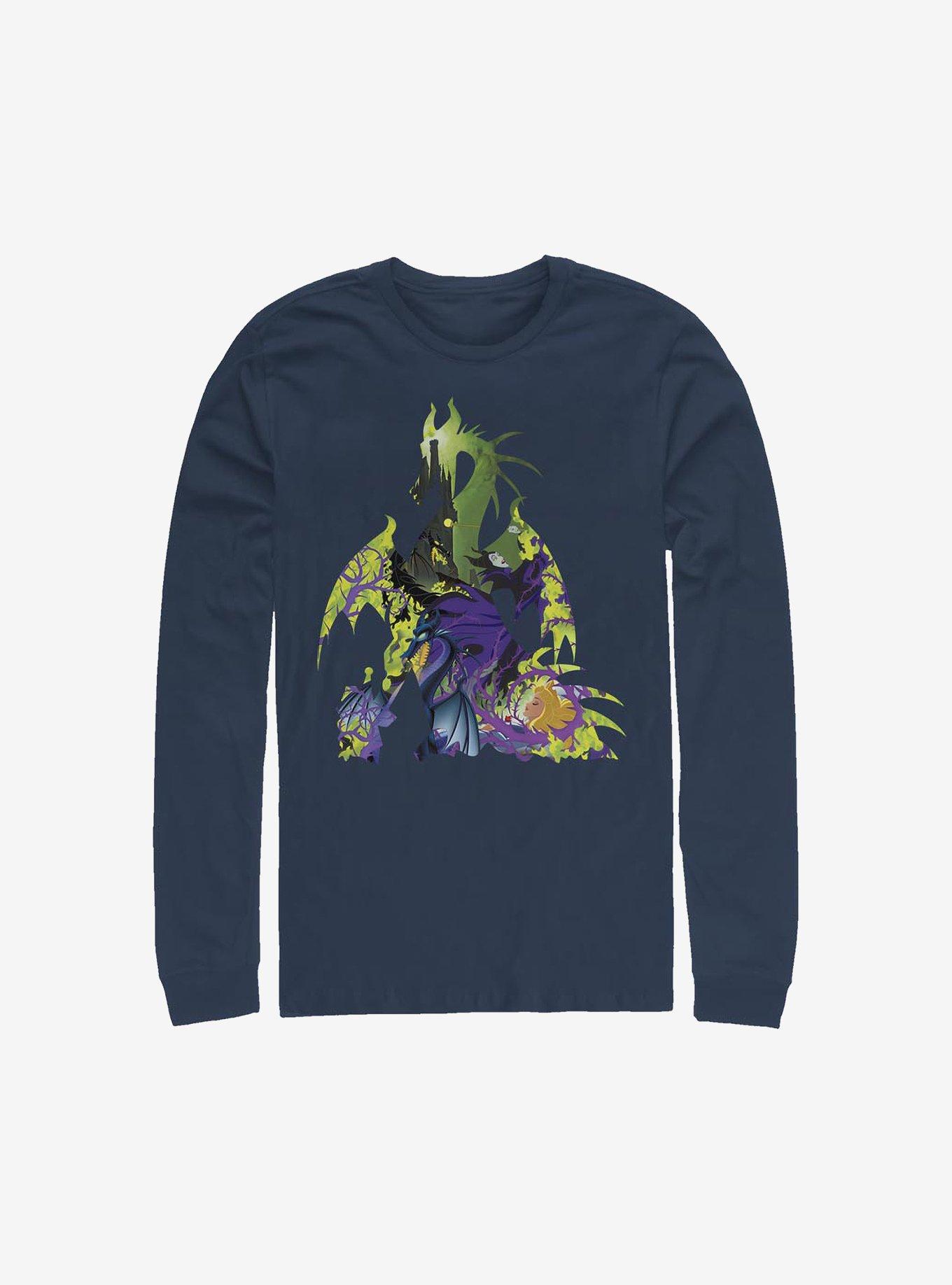 Disney Sleeping Beauty Maleficent Dragon Form Long-Sleeve T-Shirt, NAVY, hi-res