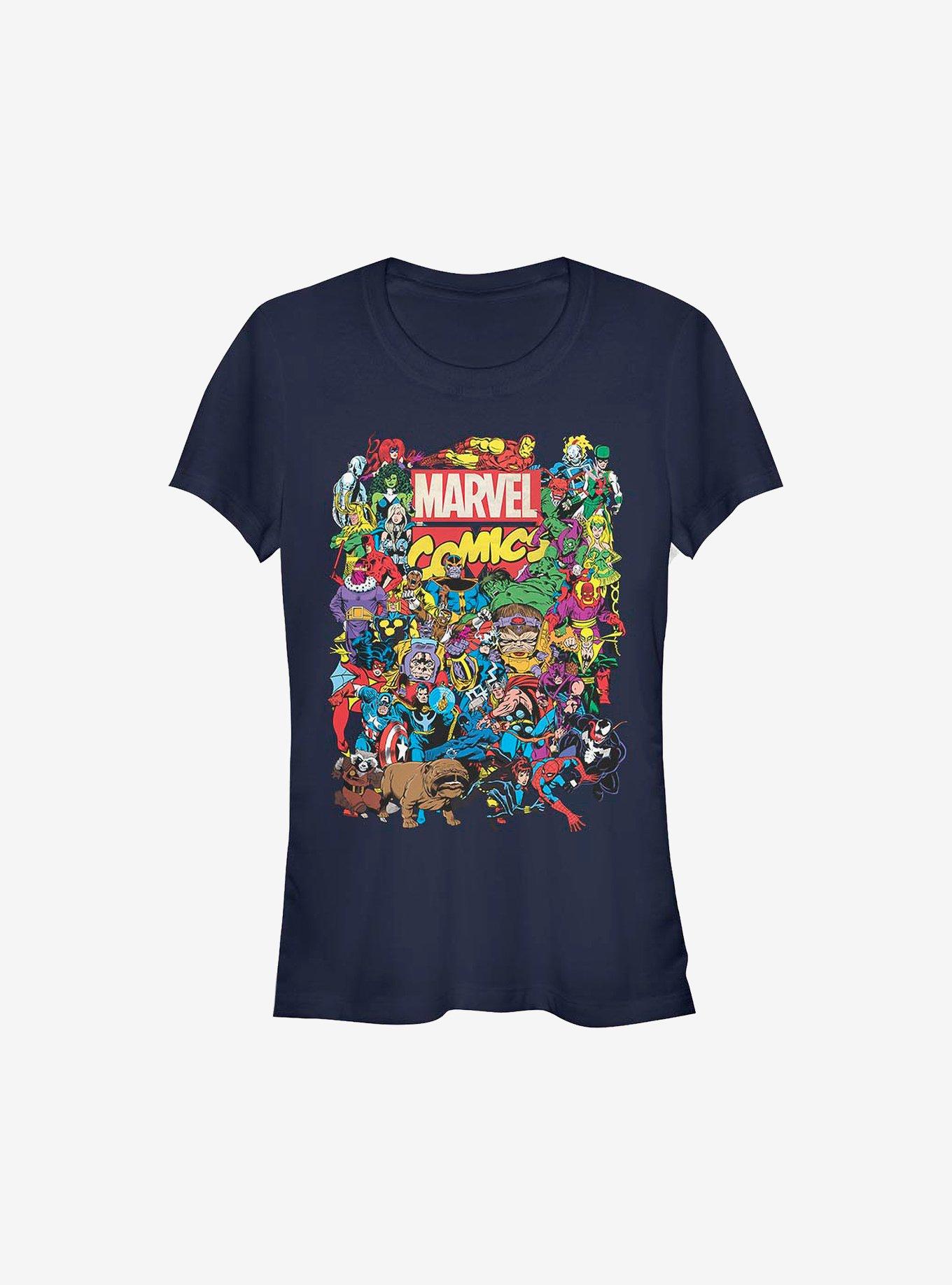 Marvel Comic Entire Cast Girls T-Shirt, , hi-res