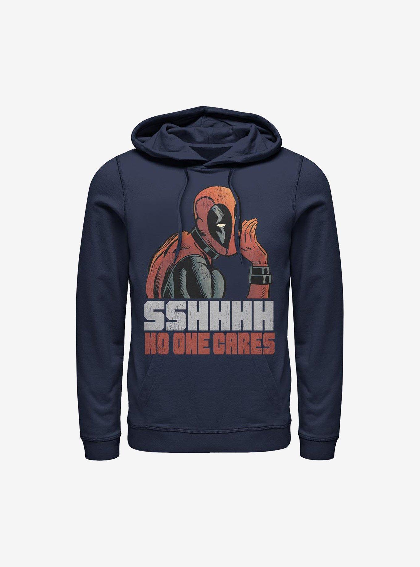 Marvel Deadpool No One Cares Hoodie, NAVY, hi-res