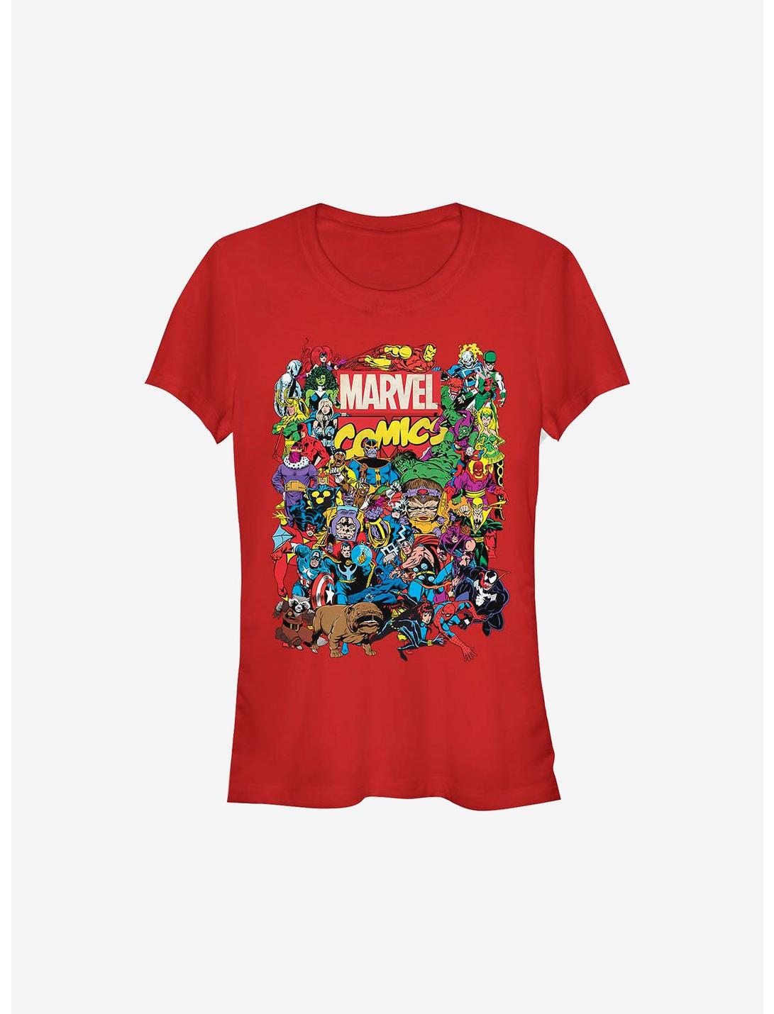 Marvel Comic Entire Cast Girls T-Shirt, , hi-res