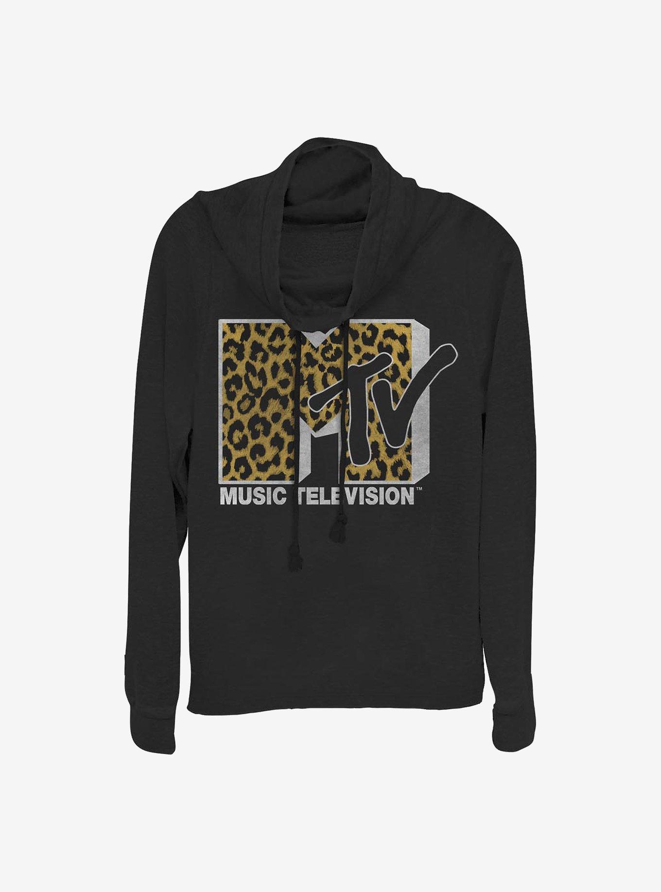 MTV Cheeta Logo Cowlneck Long-Sleeve Girls Top