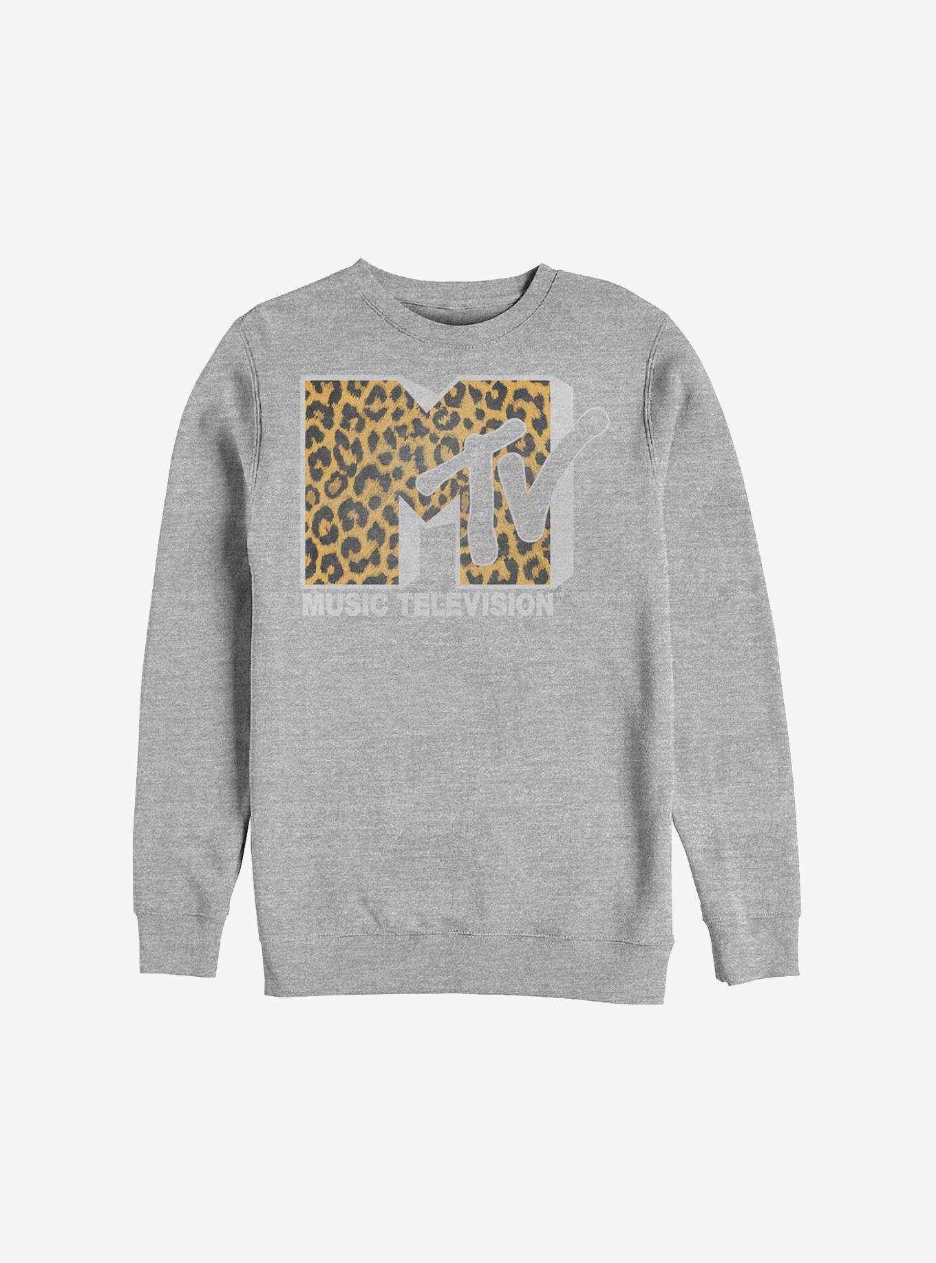MTV Cheeta Logo Crew Sweatshirt, ATH HTR, hi-res