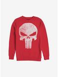 Marvel Punisher Punisher Distresskull Crew Sweatshirt, RED, hi-res