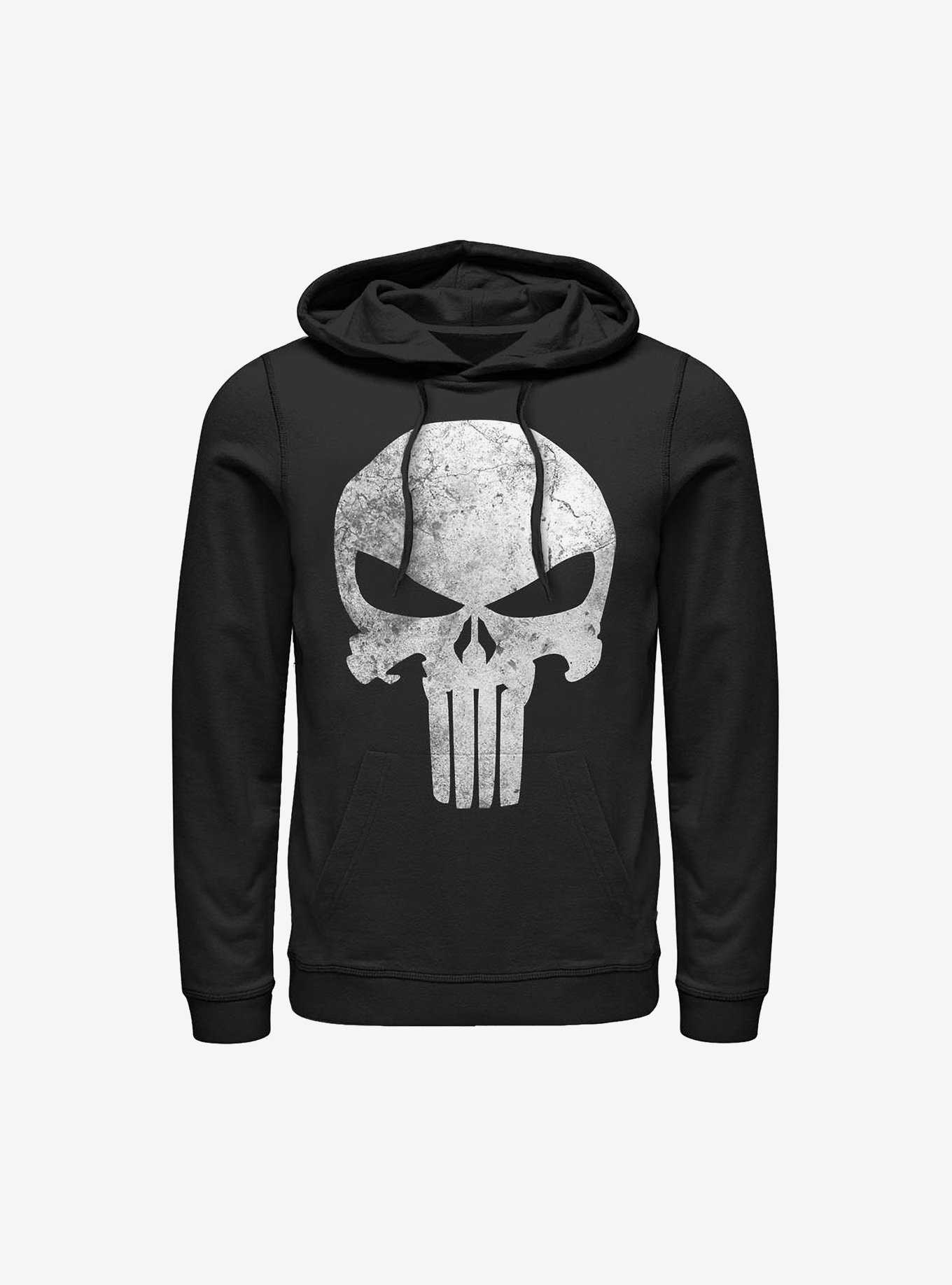 Marvel Punisher Distressed Skull Hoodie, , hi-res