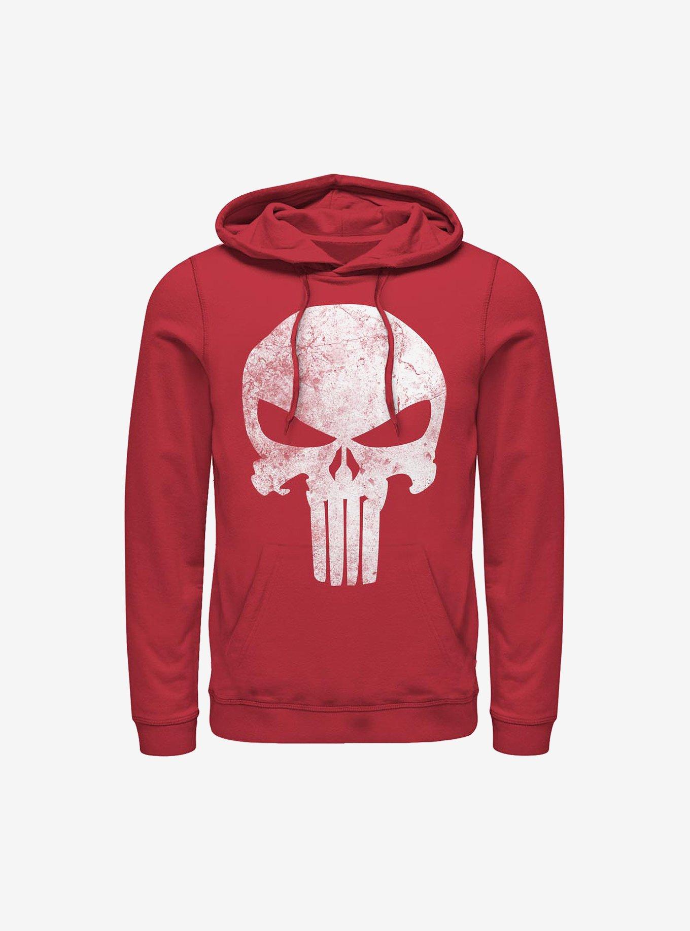Marvel Sweatshirt Men Medium 38/40 Punisher Gray Hoodie Pullover Skull Graphic e