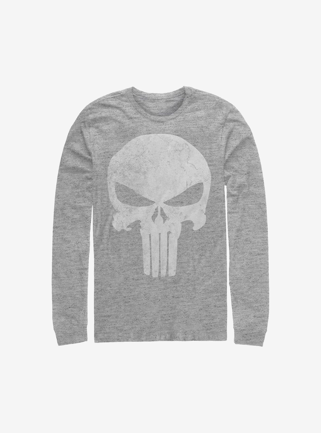 Marvel Punisher Punisher Distresskull Long-Sleeve T-Shirt, ATH HTR, hi-res