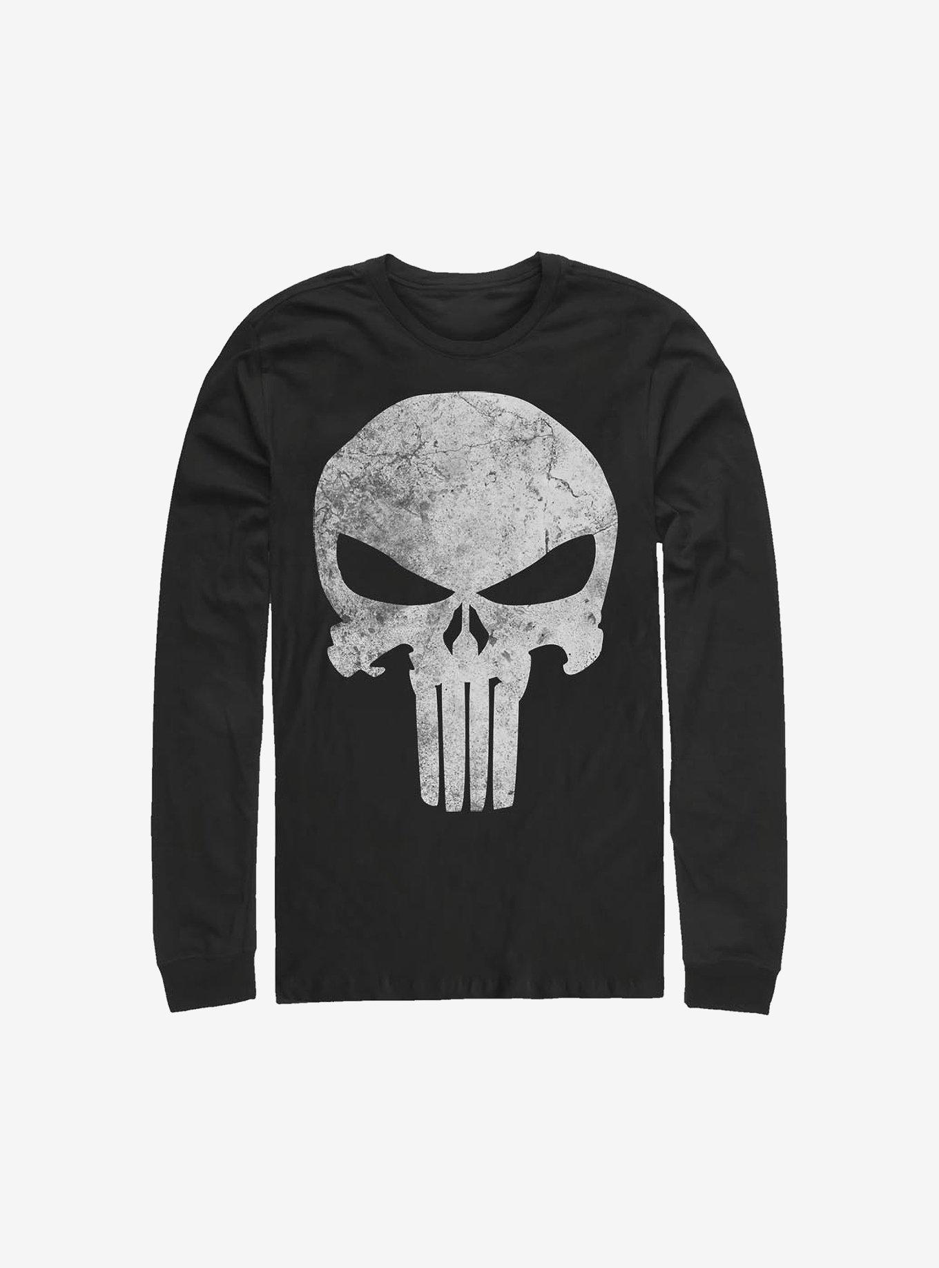 Marvel Punisher Punisher Distresskull Long-Sleeve T-Shirt, BLACK, hi-res