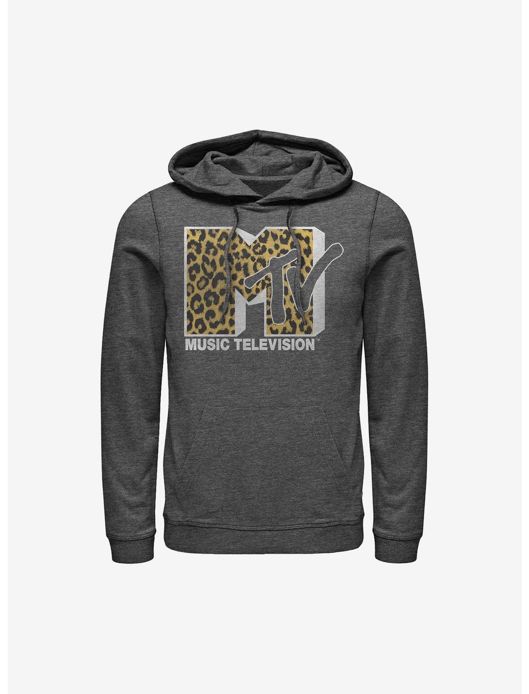 MTV Cheeta Logo Hoodie, CHAR HTR, hi-res