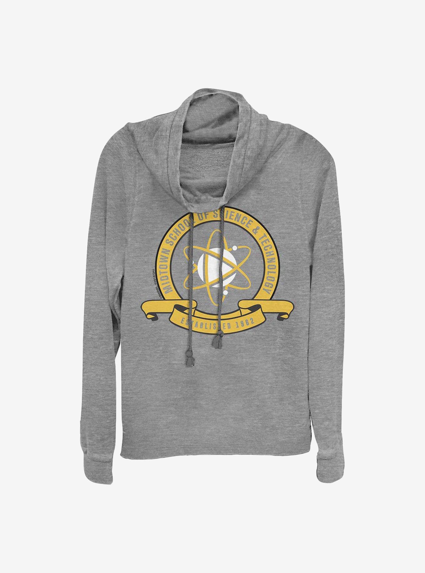 Marvel Spider-Man Far From Home Midtown School Emblem Cowlneck Long-Sleeve Girls Top