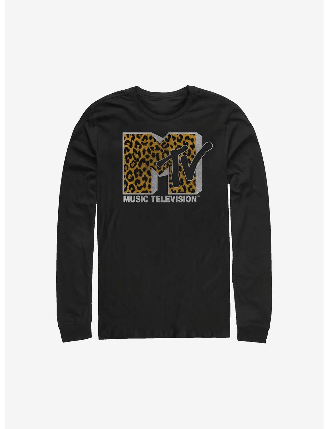 MTV Cheeta Logo Long-Sleeve T-Shirt, BLACK, hi-res