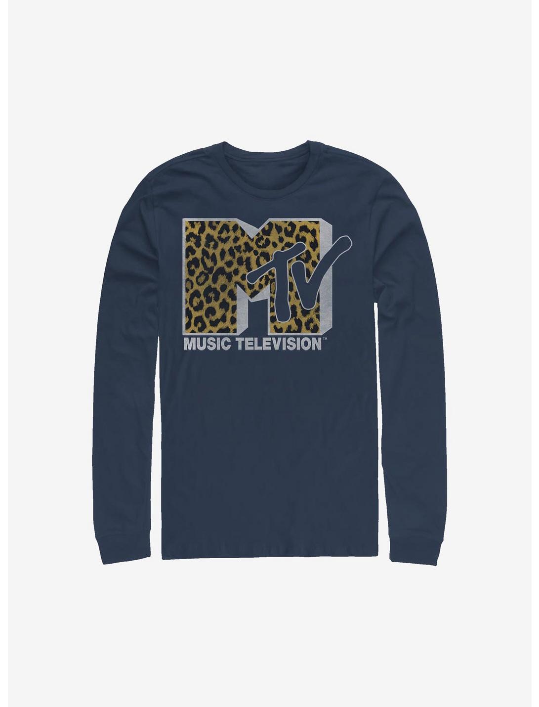 MTV Cheeta Logo Long-Sleeve T-Shirt, NAVY, hi-res