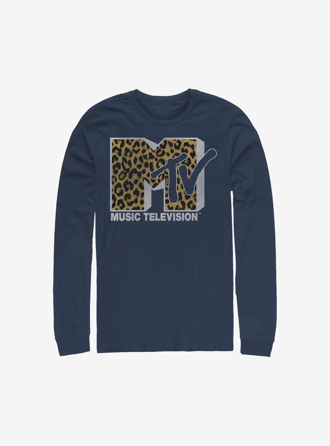 MTV Cheeta Logo Long-Sleeve T-Shirt, NAVY, hi-res