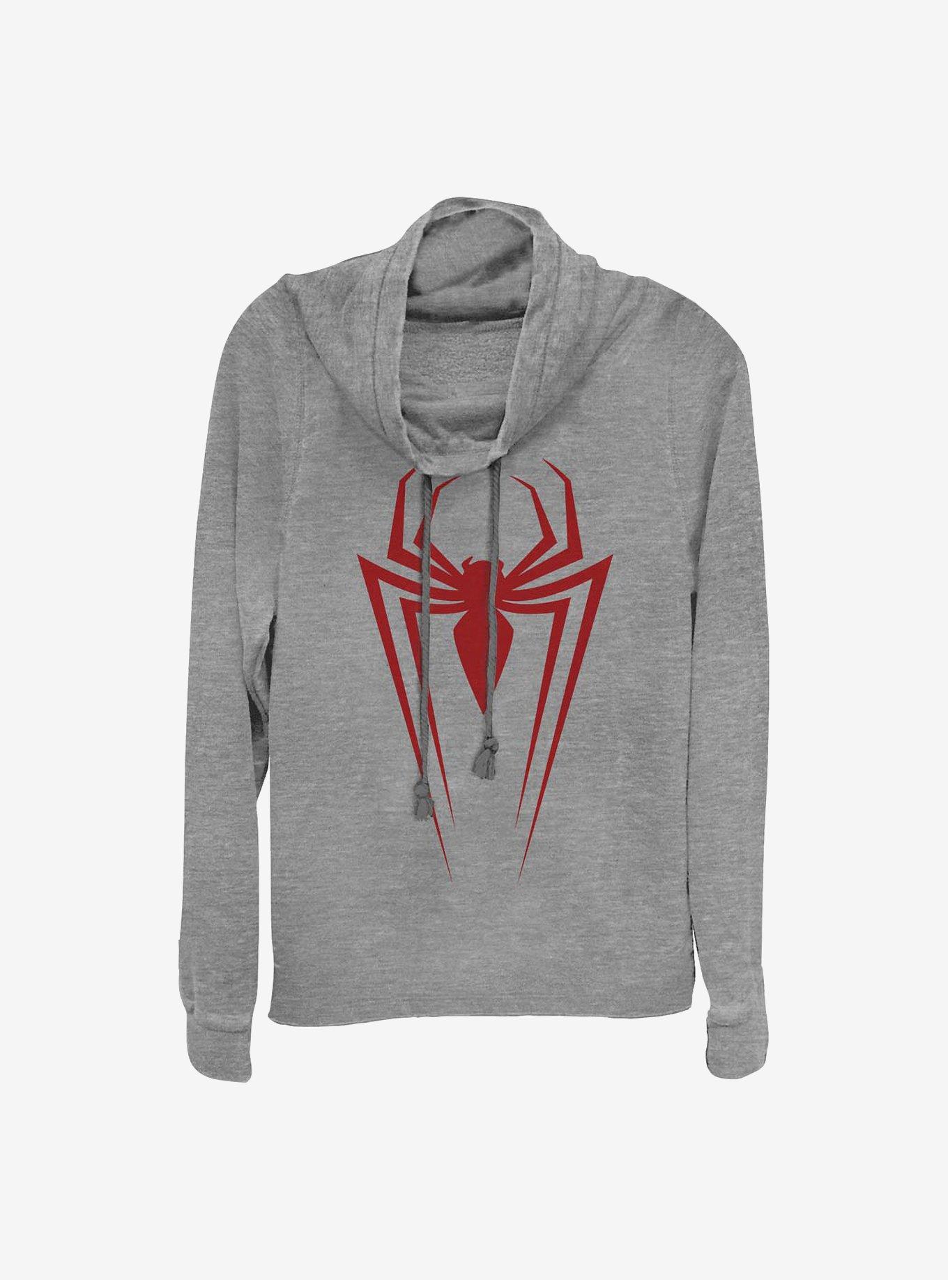 Marvel Spider-Man Long Spider Cowlneck Long-Sleeve Girls Top, , hi-res
