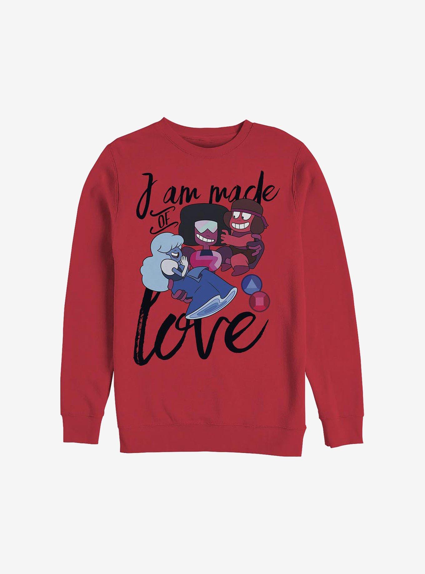 Steven Universe I Am Made Of Love Crew Sweatshirt, RED, hi-res