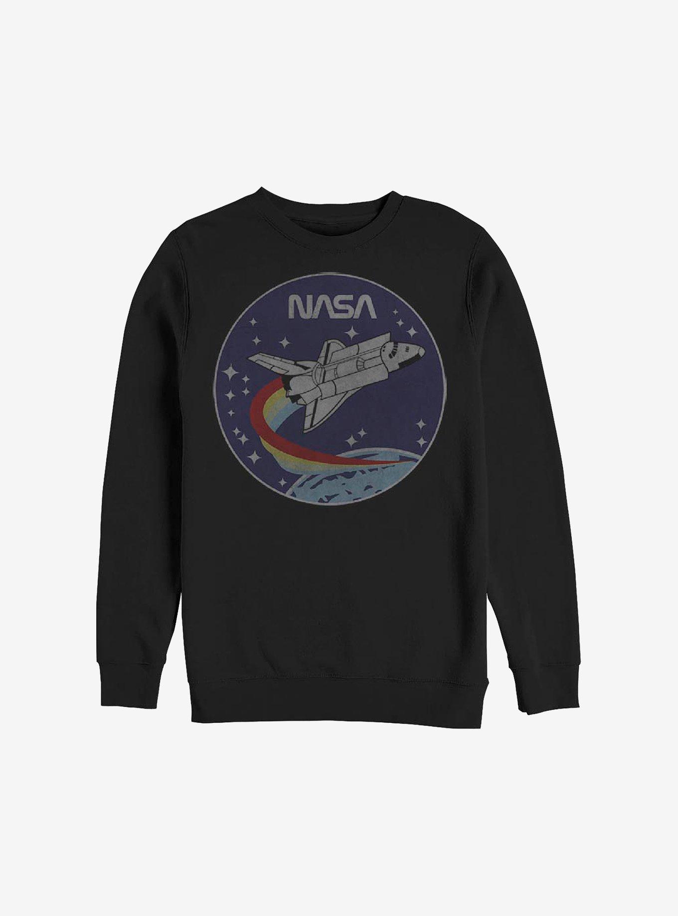 NASA Patch Crew Sweatshirt, BLACK, hi-res