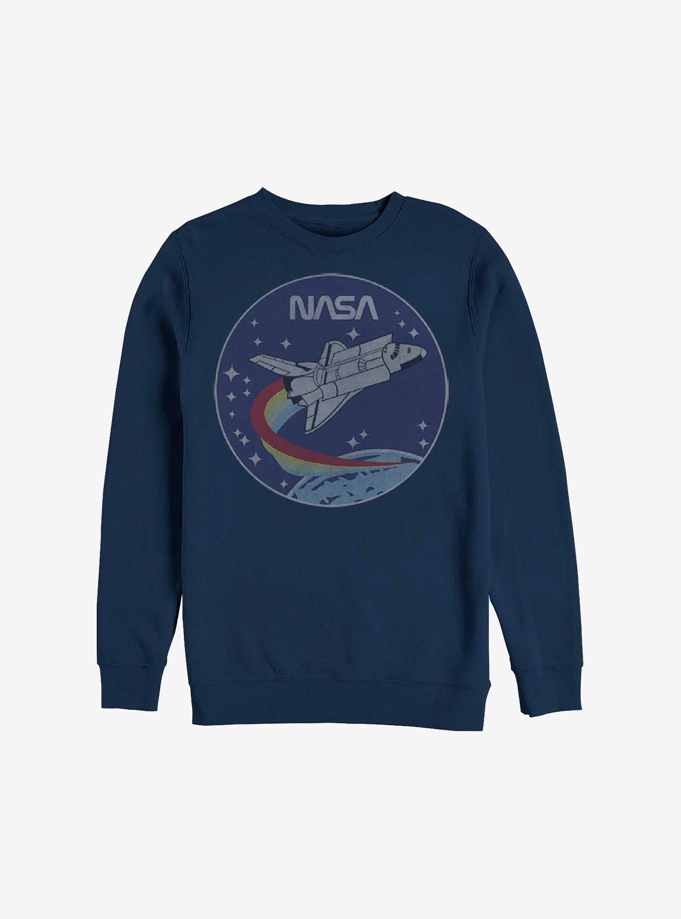 NASA Patch Crew Sweatshirt, NAVY, hi-res