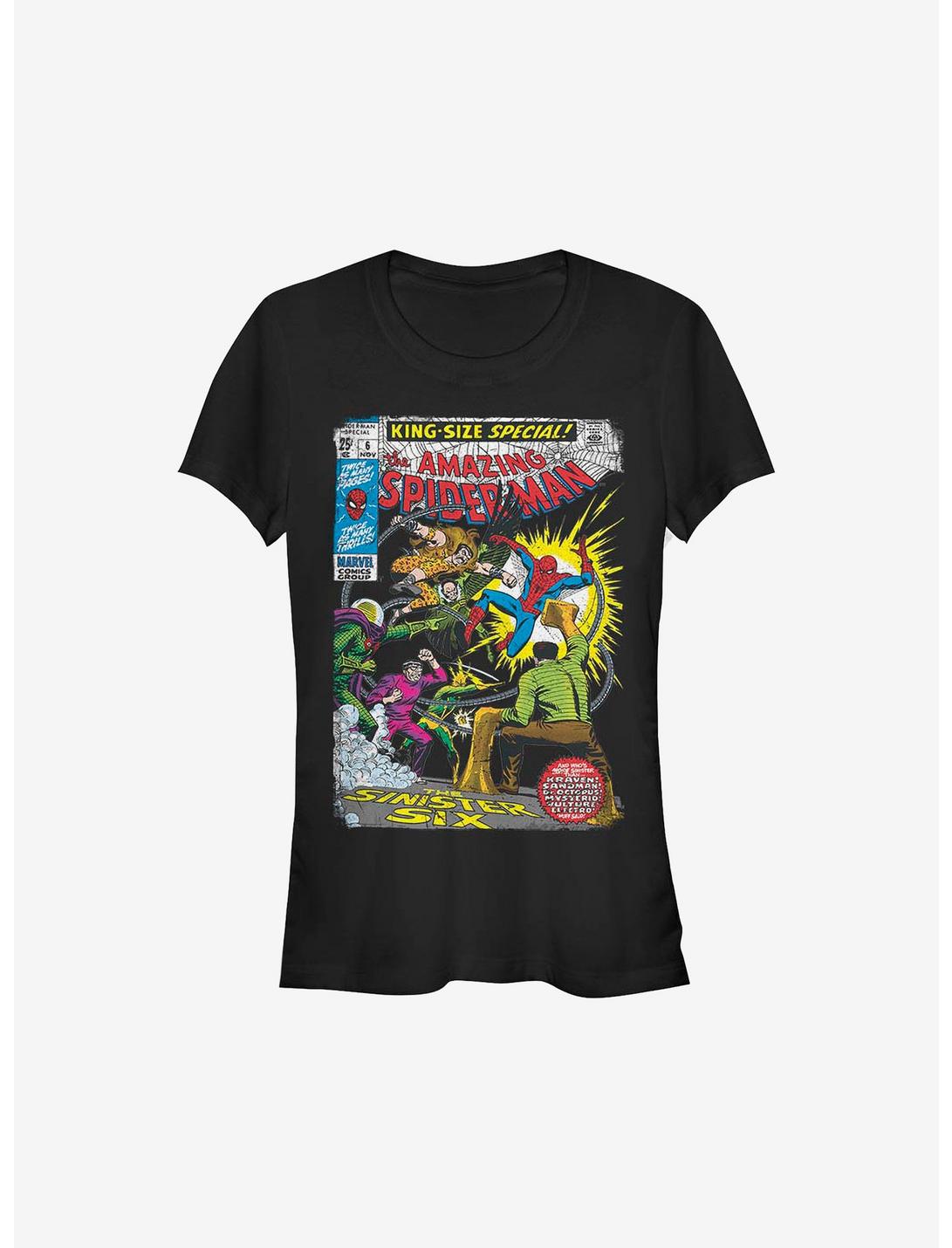 Marvel Spider-Man Comic Girls T-Shirt, BLACK, hi-res