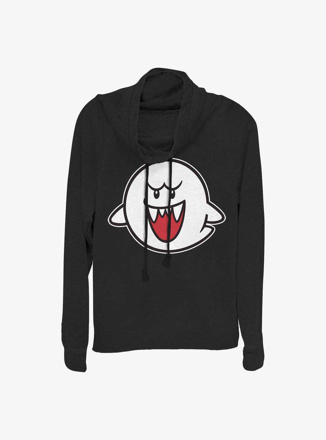 Nintendo Straight Up Boo Cowlneck Long-Sleeve Girls Top, , hi-res