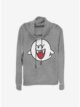 Nintendo Straight Up Boo Cowlneck Long-Sleeve Girls Top, GRAY HTR, hi-res