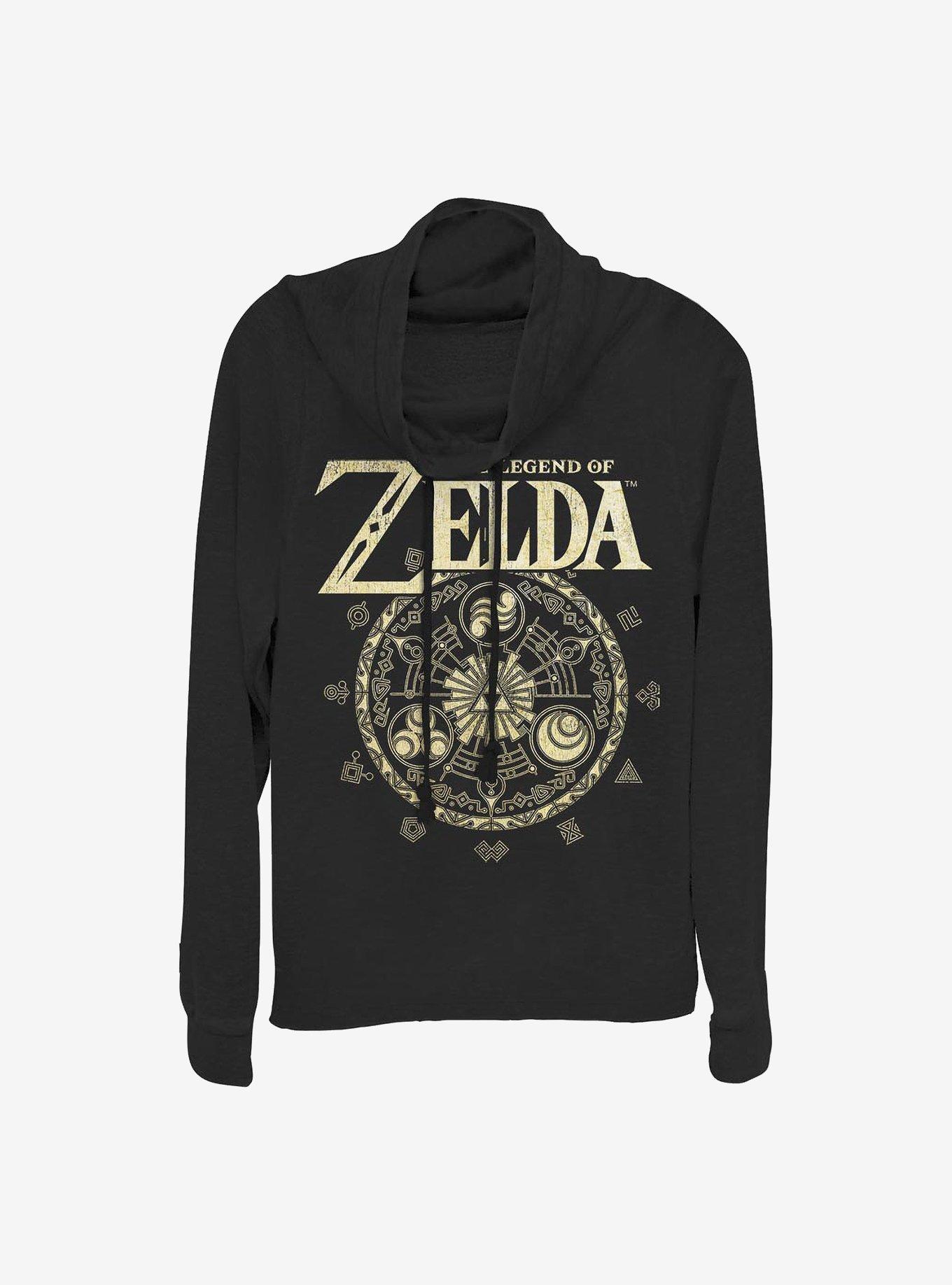 Nintendo The Legend Of Zelda Emblem Cir Cowlneck Long-Sleeve Girls Top