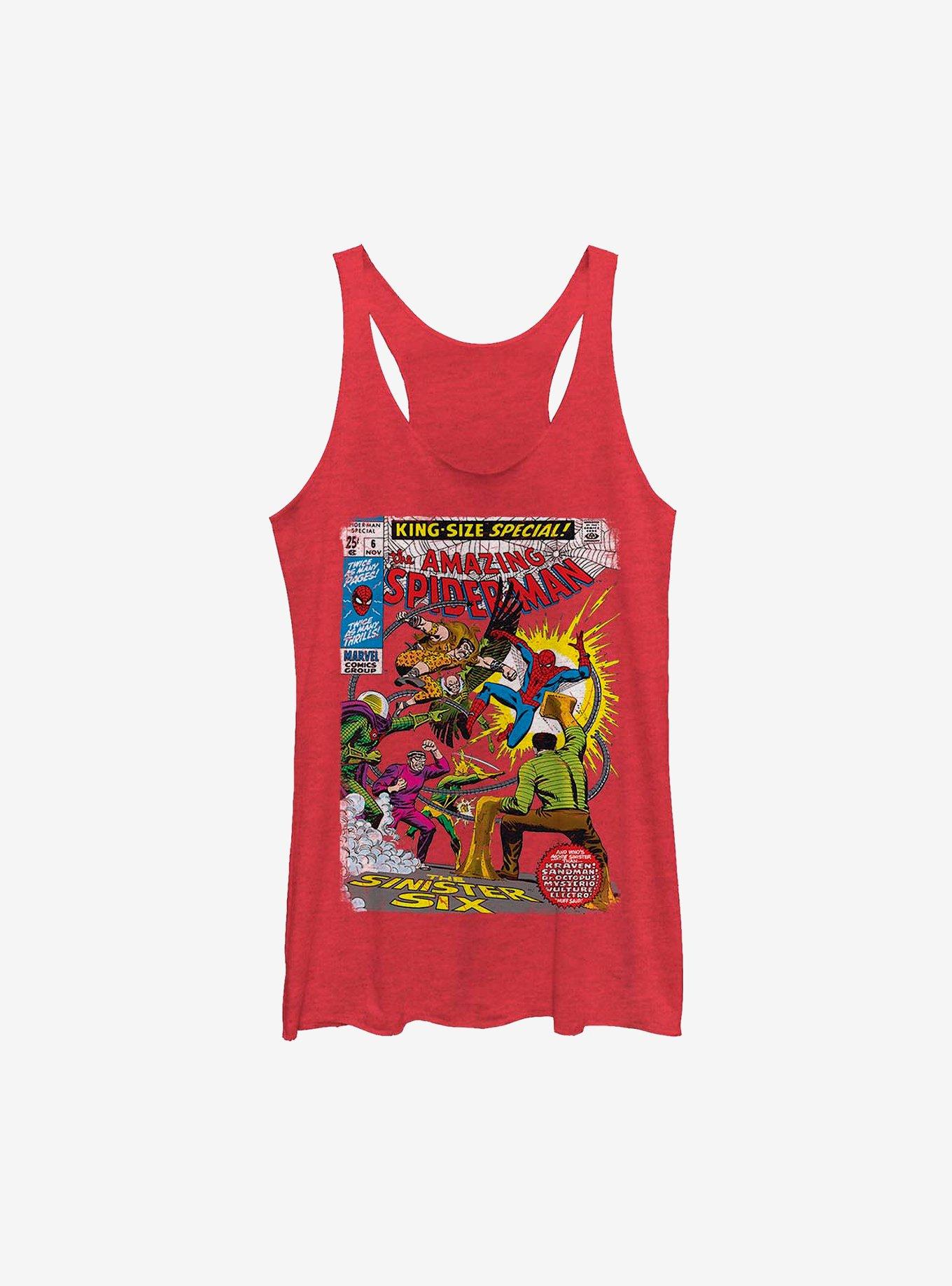 Marvel Spider-Man Comic Girls Tank, RED HTR, hi-res