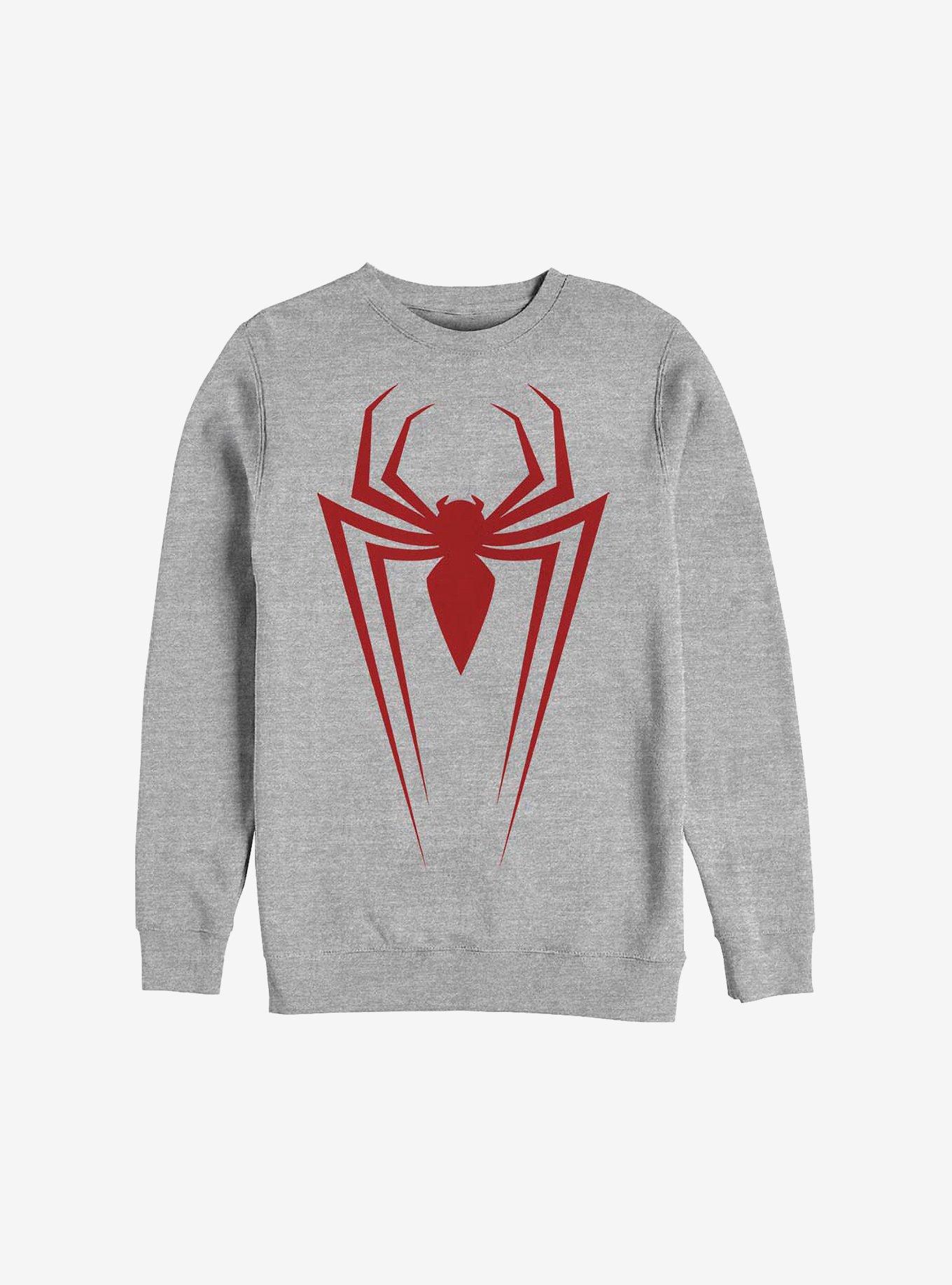 Marvel Spider-Man Long Spider Crew Sweatshirt, ATH HTR, hi-res