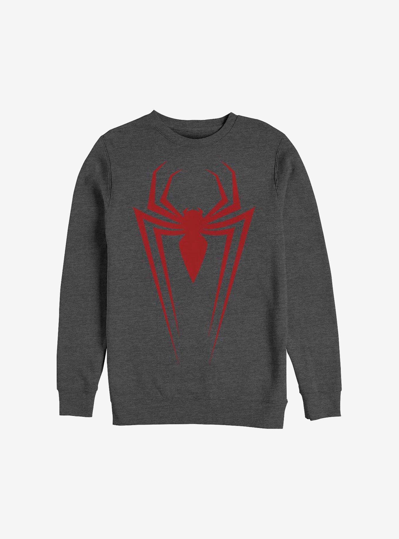 Marvel Spider-Man Long Spider Crew Sweatshirt, CHAR HTR, hi-res