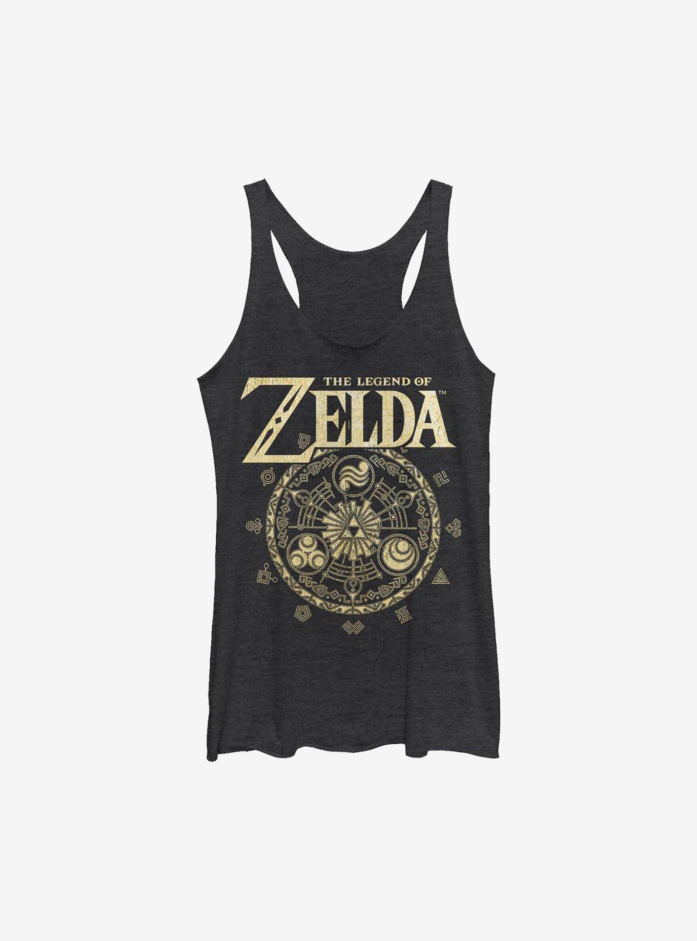 Nintendo The Legend Of Zelda Emblem Cir Girls Tank, BLK HTR, hi-res