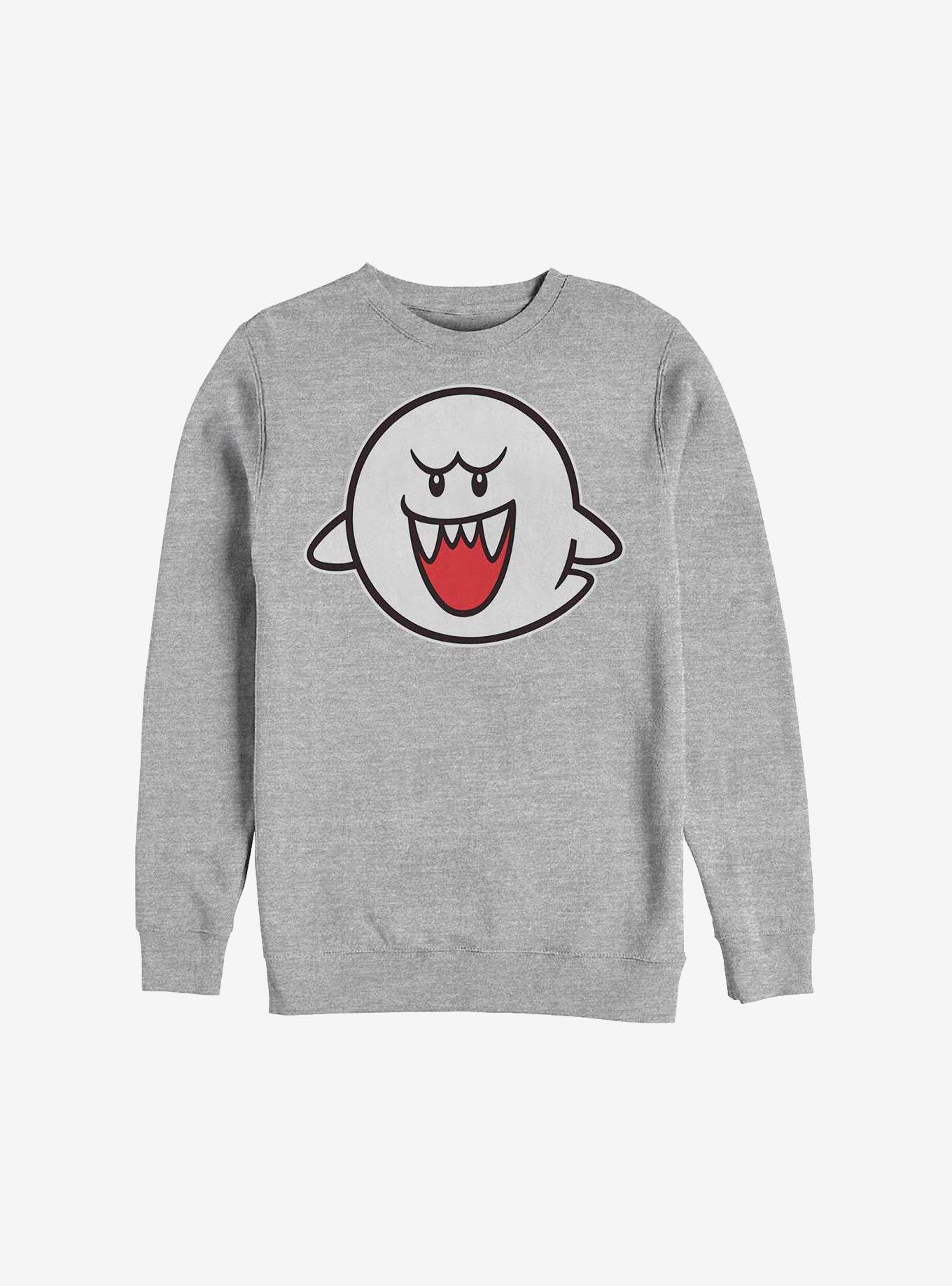 Nintendo Straight Up Boo Crew Sweatshirt, ATH HTR, hi-res