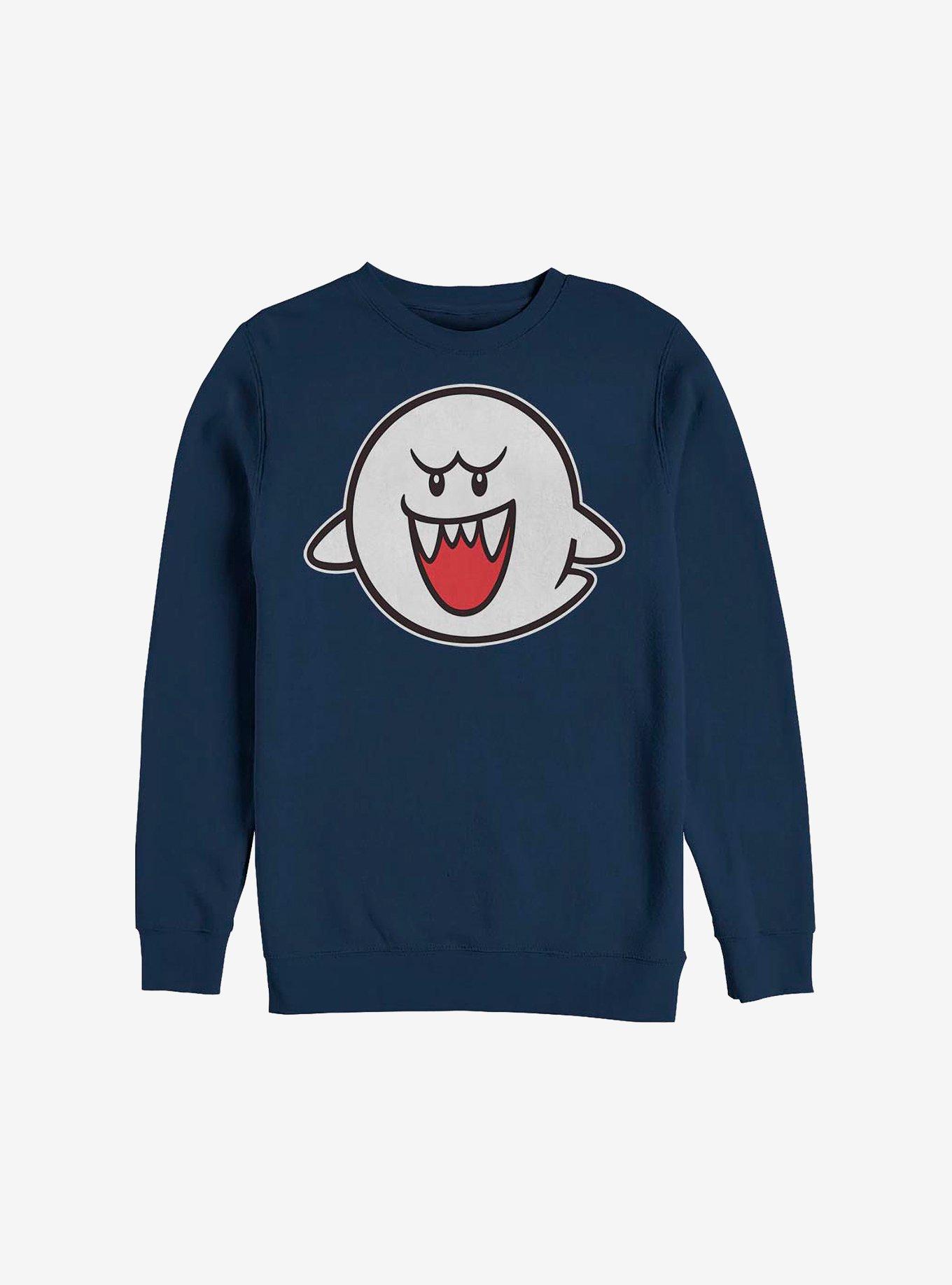 Nintendo Straight Up Boo Crew Sweatshirt, NAVY, hi-res