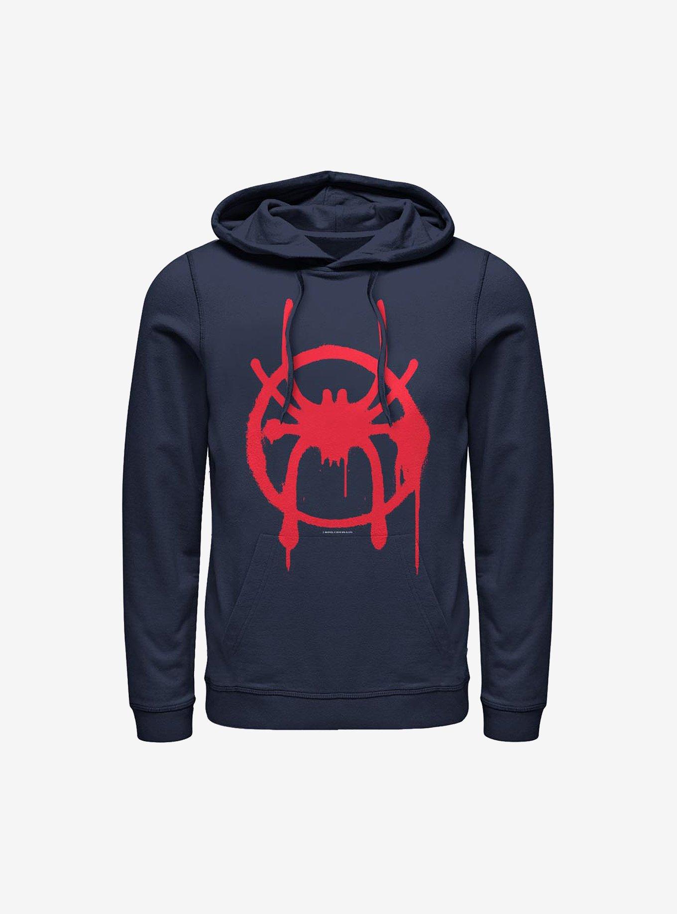 Marvel Spider-Man Miles Symbol Hoodie, NAVY, hi-res