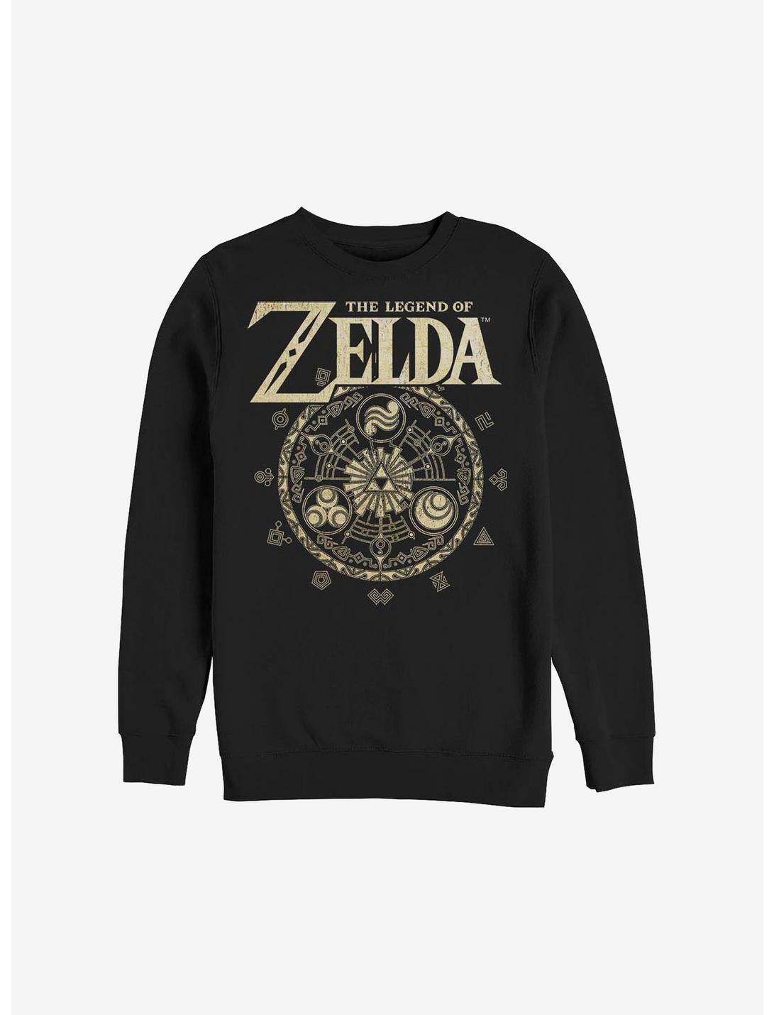 Nintendo The Legend Of Zelda Emblem Cir Crew Sweatshirt, BLACK, hi-res